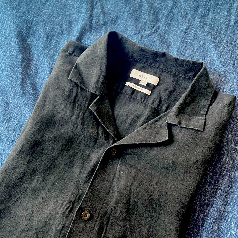 Reiss Cuban Collar Linen Shirt